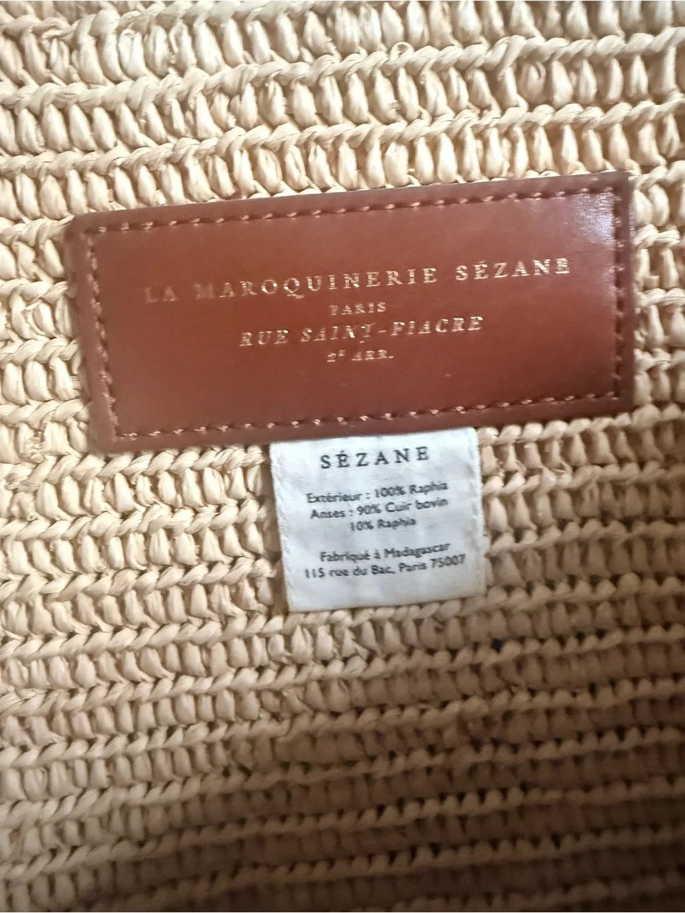 Sezane Paloma Raphia Tote Bag - NWOT